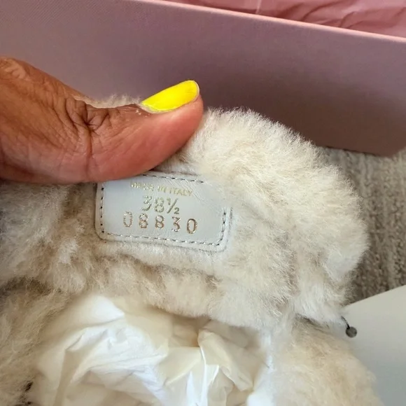 Brand NWT Miu Miu Suede Shearling Mules - Size 38.5 - Picture 3 of 11